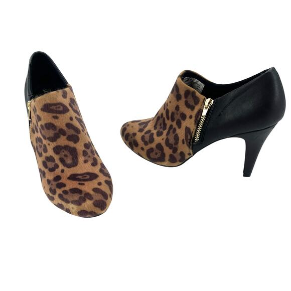 Y2K Dexflex Comfort Leopard Bootie heel womens Shoes Sz 9 Stiletto Glam Rocker - Picture 2 of 15